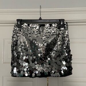 Silver Sequin Skirt